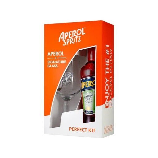 Aperol 70cl + Spritz Glass in Gift Pack
