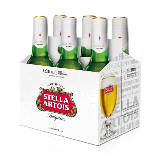 Stella Artois 33cl Glass Btls 6 Pack (incl BCRS Deposit)