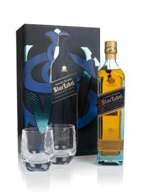 J. Walker Blue Label 70cl + 2 Glasses in Gift Pack