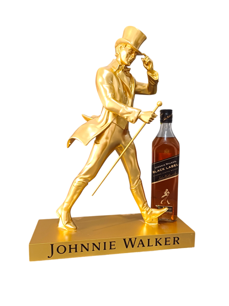 J. Walker Walking Man Statue 50cm height + 1 J.Walker Black Label 70cl