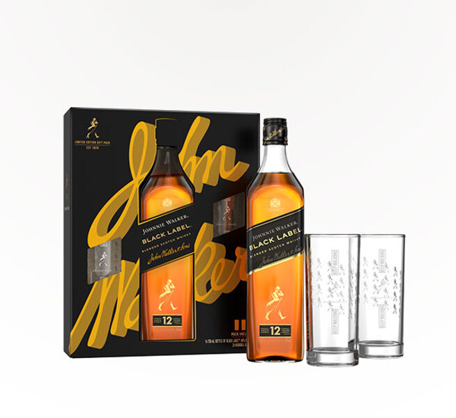 Johnnie Walker Black Label 70cl Gift Pack + 2 Glasses