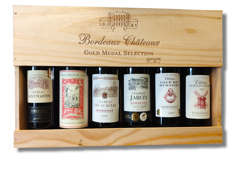 WG17 - Chateau Bordeaux Gold Medal Selection Wooden box x 6btls