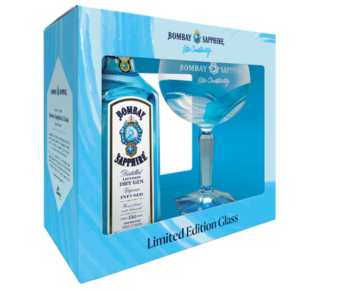 Bombay Sapphire Gin 70cl + 1 Glass in Gift Pack