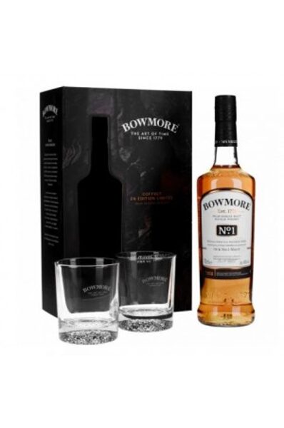 Bowmore no.1 70cl Gift Pack + 2 Glasses