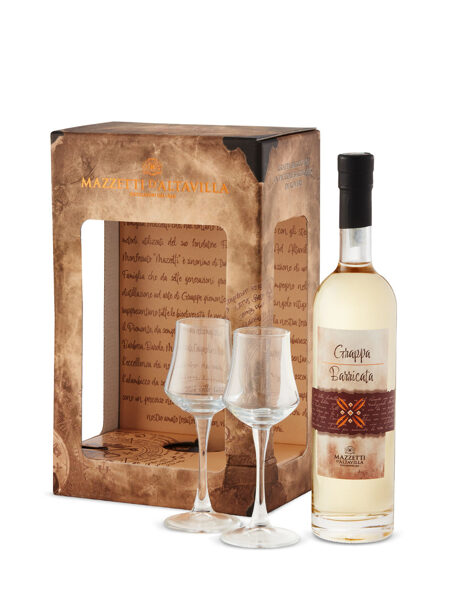 Mazzetti Grappa Invecchiata 50cl + 2 Glasses Gift Pack