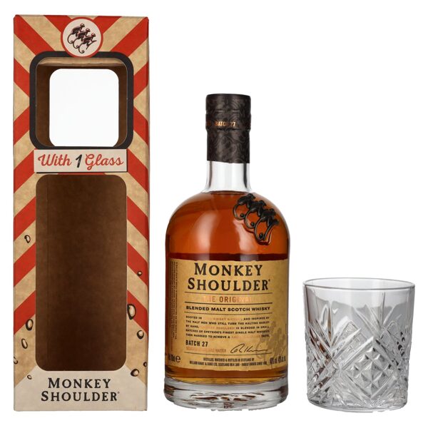 Monkey Shoulder 70cl Gift Pack + 1 Glass